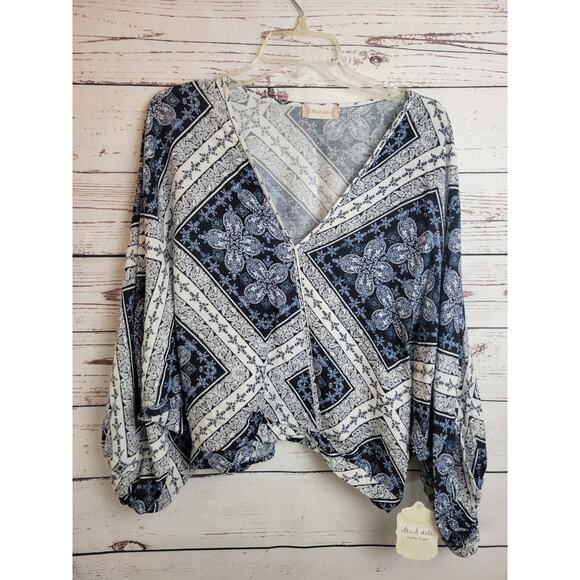 Lot of 2 NWT Altar'd State Blue Pink Floral Boho Crop Top Women's Size Large - Picture 15 of 16